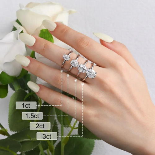 100% Oval Shaped Moissanite Women's Ring
